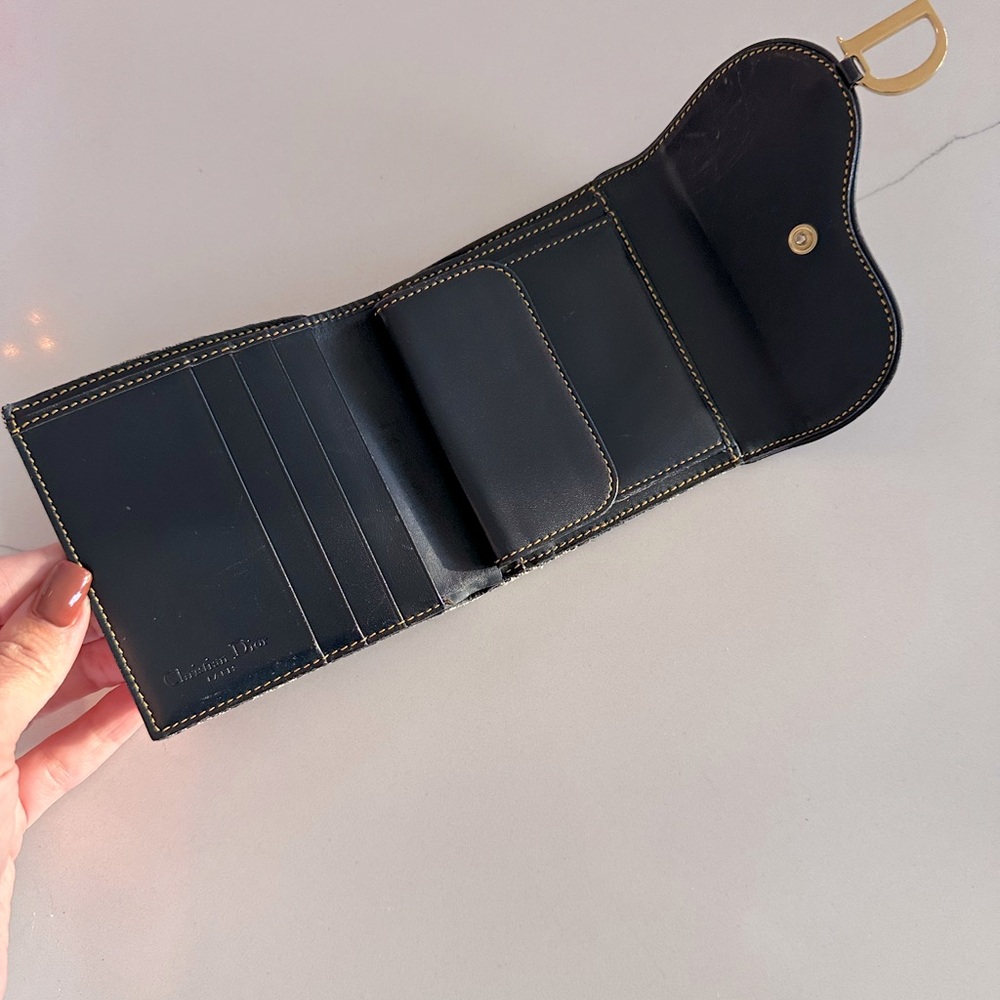AUTH Christian Dior Trotter Wallet Navy Blue - Picture 7 of 8